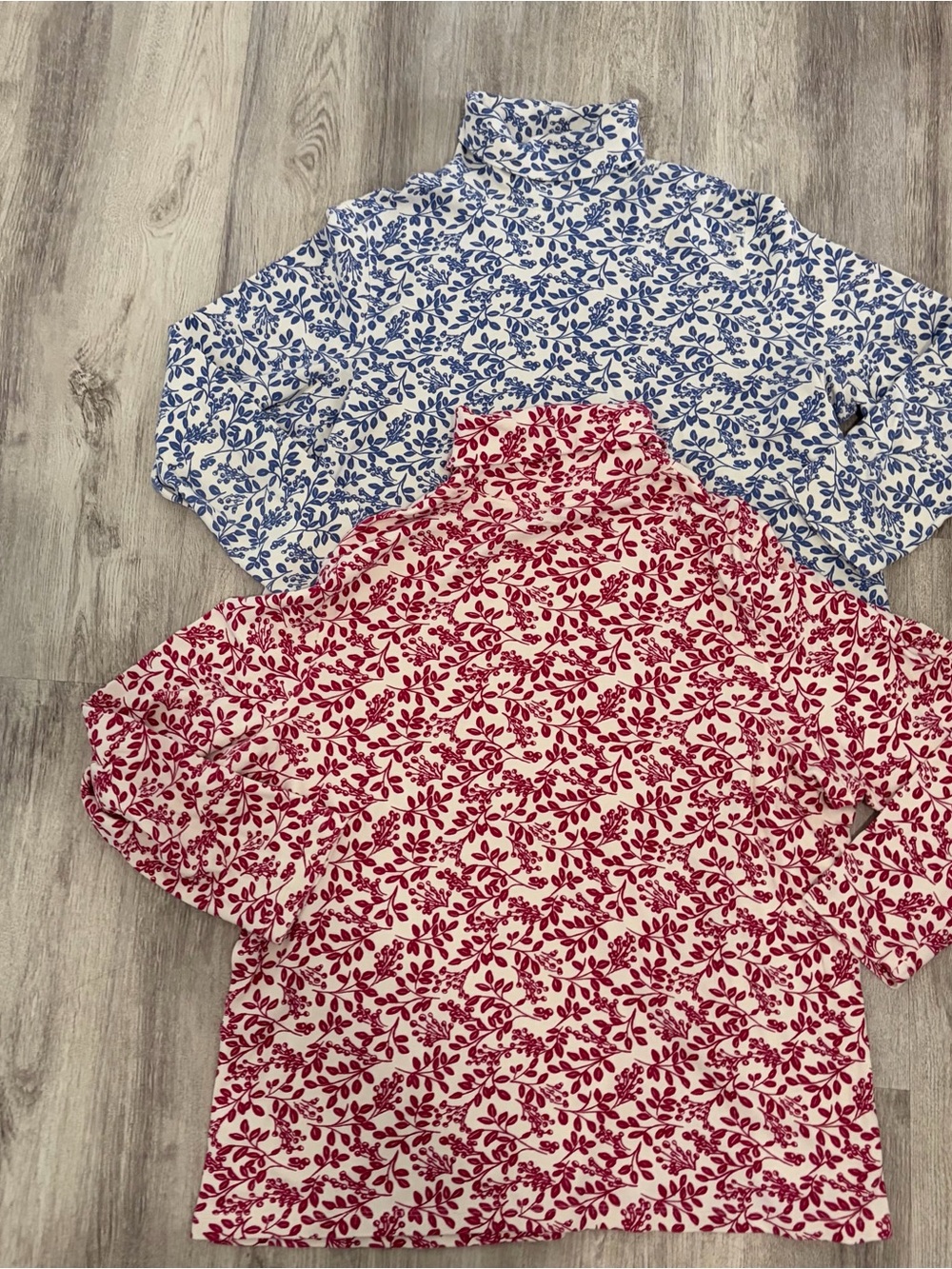 Lot Of 2 Appleseed Long Sleeve Mock Neck Women's XL 90s Cottage Fall Floral